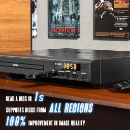 DVD Players for TV with HDMI, DVD Players That Play All Regions, Simple DVD Player for Elderly, CD Player for Home Stereo System, Included HDMI and RCA Cable, 10ft HDMI Cable image 2