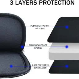 Dyazo 13-13.3" inch Laptop Sleeve case Cover Bag Compatible for All Notebooks Such as Mac Book Pro or Air 2023-2021 M2 M1 with Front Accessories Pocket Neoprene Black image 2