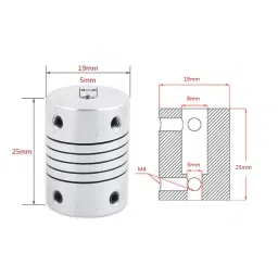 3DINNOVATIONS Flexible Couplings 5mm to 8mm NEMA 17 Shaft for RepRap 3D Printer or CNC Machine（2PCS） image 4