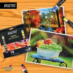 BRUSTRO Artists ’ Oil Colour Paint Set of 18 Colours X 12ML Tubes image 5