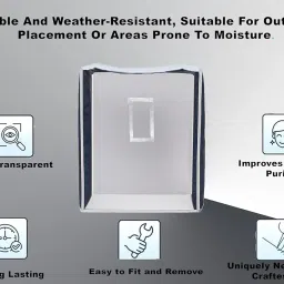 AkuaBeat Water Purifier Cover Compatible with Kent Supreme Black – PVC with Transparent Front & White Border | Waterproof & Dustproof and Scratch Resistant. (53.5x39x25.5 cm) image 1