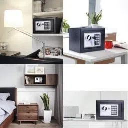 Suptikes Small Digital Safe Locker for Home, Office, Hotel – Electronic Code Lock & Key Backup – Secure Digital Locker for Jewellery, Money, Documents & Valuables – Compact Safe (Black) image 3