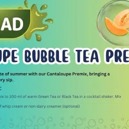 Pakad Cantaloupe Bubble Tea Premix - 1 Kg | Non-Dairy Sweet and Fruity Melon Flavor | Perfect for Summer Bubble Tea Boba Topping | Just Add Water or Milk (Cantaloupe Bubble Tea) image 2