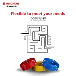 Anchor by Panasonic 1.5 mm COPAPro FR Electrical Wire, 90 Meter Fire Resistant Single Core PVC insulated Pure Copper Wire, Anti Rodent Anti Termite Flexible Wire for Connections (BLUE, 96139BU) image 1