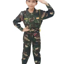 BookMyCostume 6pcs Army Leaf Print | Independence Day| Army Costume | Community Helper Commando Soldier for Patriotic Events for Role Play | 7-8 Years image 5