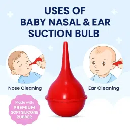 Baby Nasal & Ear Suction Bulb – Pack of 01 Pcs in 100 ml Capacity with Primium Soft Silicon Material Rubber Aspirators for Newborn Nose Cleaning & Earwax Removal – Safe & Gentle Mucus Extractor for Infants. (Primium 100 ml, 01, count) image 2