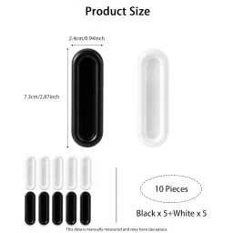 Fianoeir 10PCS Sliding Door Handle, Cupboard Handlesr, Drawer Cabinet, Self-Adhesive Push Pull Handles for Sliding Door Wardrobe, Kitchen Cabinet Drawer, Room, Living Room, Door, Window (White+Black) image 1