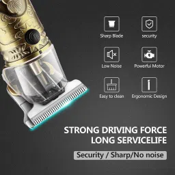Dealsure Professionals Design Perfect Shaver And Haircut Rechargeable Men Beard And Moustaches Hair Machine And Trimming With Cord And Without Cordless Use (Golden Colour) image 3