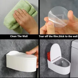 VTC Wall-Mounted Ashtray for Bathroom - Cigarette Holder | Ash Collector | Smoke Disposal box with Lid & Stroage Slot, Easy Clean Design image 3