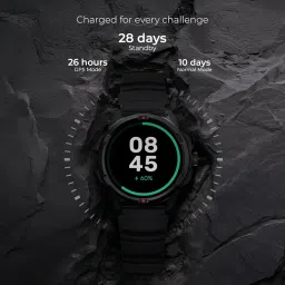 Noise Endeavour Pro Outdoor Rugged Military Smart Watch, Titanium Alloy Bezel, Dual-Band GPS, 164ft Water Resistance, 28 Days Battery on Standby, AI Companion, for iOS & Android (Carbon Black) image 3