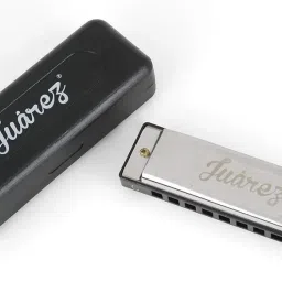 Juarez JRZ10HM Key C Diatonic Blues Harmonica 10 Hole 20 Tones with Case, Mouth Organ for Beginners, Students, Kids & Professionals, Silver image 4