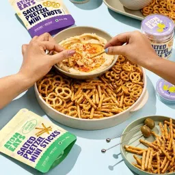 Atom Eats | Pretzel Variety Pack - Salted Mini Knots & Sticks, White, Milk & Dark Chocolate Dipped Pretzels - 30g Each | Crunchy Gourmet Snacks, Sweet & Salty Treats | Imported Quality image 3