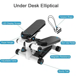 Shyam International Portable Mini Fitness Twist Stepper Machine with Adjustable Resistance Bands. Mini Stepper with LED Monitor,Legs, Waist,Comfortable Foot Pedals Cardio Exercise Trainer for All. image 2