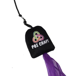 POICRAFT Small Scarf Juggling Poi with Double Finger Loop Handles – Handmade Vibrant Poi for Dance, Rhythmic Gymnastics, Belly Dance, Ballet, Twirling & Swing Exercise Kit (Purple, 1 Pair) image 1