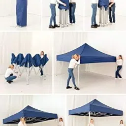 Deluxe 10x10 Feet Gazebo - Premium Outdoor Retreat with Enhanced Features (Only Gazebo Top Fabric) (Blue) image 4