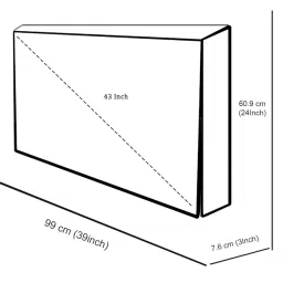 The Furnishing Tree Dustproof PVC LED TV Cover Suitable for All Models of 43 Inch TV Sand Pattern Grey image 2