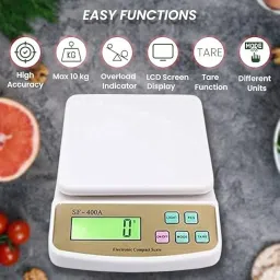 Kitchen Weighing Machine 10kg – Digital Food Scale for Cooking, Baking & Diet | TARE, LCD, Compact, Portable – Electronic Kitchen Scale – Gripit image 2
