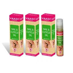 Vaadi Herbals Revitalizing Nail & Cuticle Oil Pack of 3 x 10ml | Prevents Peeling & Cracking of Skin | With Jojoba Oil & Shea Butter image 1
