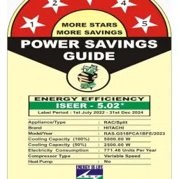 Hitachi 1.5 Ton Class 5 Star, ice Clean, Xpandable+, Inverter Split AC (100% Copper, Dust Filter, IKASU 5400FXL RAS.G518PCA1BFE, White) image 4