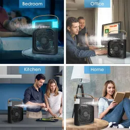 Drumstone [𝟏𝟓 𝐘𝐄𝐀𝐑𝐒 𝐖𝐀𝐑𝐑𝐀𝐍𝐓𝐘] Mini Portable Air Cooler with Oscillation, Humidifier, Timing Function, LED Light – Fast Cooling Fan for Room, Office, and Outdoor Camping_Multicolor image 5