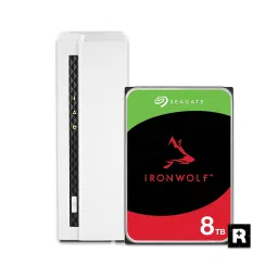 QNAP 1 Bay Home NAS with 8TB Storage Capacity, Preconfigured Seagate IronWolf Drive Bundle, with 1GbE Ports (TS-133-18ST-US) image 1