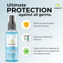 Herbal Liquid Hand Sanitizer Bottle | 100Ml (2) | Alcohol Based Liquid Hand Sanitizer Spray - 80% Isopropyl Alcohol Kills 99.9% Bacteria & Germs, Prevents Skin Dryness, Signature Fragrance image 5