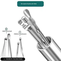 QUIRA Professional Ear Wax Removal Tool Kit, 6-Piece Stainless Steel Set with Storage Case, Silver image 2