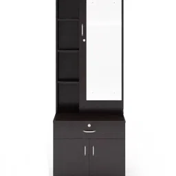 Dressing Table with Mirror and Storage Cupboard (Color-Dark Brown) image 4