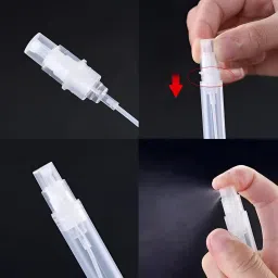 YTM 50ml Clear Plastic Refillable Mini Spray Bottles, Fine Mist Nozzle for Perfume, Attar, Essential Oils, Sanitizer, Lotion, Aromatic Water Liquid Bottle Containers, Pocket-Sized, Transparent image 2