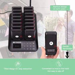 Bequest Restaurant Pagers, Pager System, Silent Mode, Touch Keyboard, 16 Restaurant Pager for Food Truck, Grill image 5