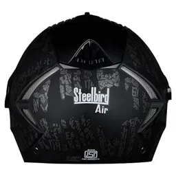 Steelbird SBA-2 Strength Stylish Bike Full Face Helmet ( Medium 600 MM, Matt Black Grey with Chrome Silver Visor ) image 3
