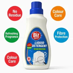 BIZ WASH Liquid Detergent Refill Pouch for Top Load Washing – 500 ml | No Soda Formula | With Added Fabric Conditioner image 2