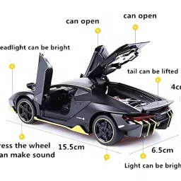 Umadiya® Lamborghini Metal Model Car 1:32 Scale Die-cast Car Toy Pull Back with Openable Doors with Sound and Light for Birthdays Gift Party Decorations Great for Kids Boys Girls  image 2
