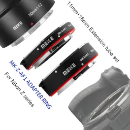 Meike MK-Z-AF1 Metal Auto Focus Macro Extension Tube Adapter Ring (11mm+18mm) Compatible with Nikon Z6 Z7 image 3