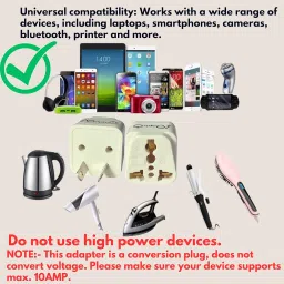 Adaptro Australia Travel Adapter for Travel India to Australia, New Zealand, Argentina, Fiji, China & More Plug Converter Perfect for Charge Laptop, Mobile, Camera (Pack of 2) White image 3