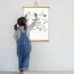 Eduway 20x30 Inch Wooden Roll-Up Whiteboard for Wall Hanging | with 1 Wooden Duster | Roll Up Writing Board for Home, Office, School & Kids | Durable & Lightweight | (Set of 1-50x76 Cms) image 5