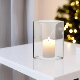 Akhand Diya Glass Cover Only - Small Size Borosilicate Oil Lamp Glass Cover Without Diya (3 X 2.5 INCH) image 1