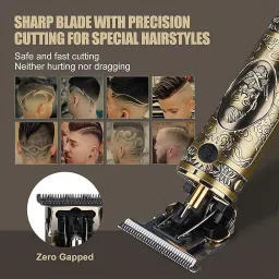 Dealsure Professionals Design Perfect Shaver And Haircut Rechargeable Men Beard And Moustaches Hair Machine And Trimming With Cord And Without Cordless Use (Golden Colour) image 5