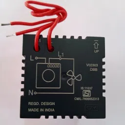 GM AA 2 040- W Polycarbonate Electronic Type 5 Step Fan Regulator (Glossy White) image 2