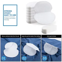EcommerceHub™ Disposable Underarm Sweat Pads, Armpit Sweat Pads for Women and Men [50 PCS],Disposable Underarm Pads for Sweating Women,Comfortable,Non Visible,Long-Lasting. image 4