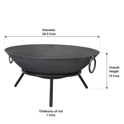 TrustBasket Bonfire Pit with Stand Outdoor Fire Pit | Portable Fire Pit for Home and Garden | Angithi for Winter | Iron Bonfire Bowl for Camping | Fire Pit for Terrace and Farmhouse image 1