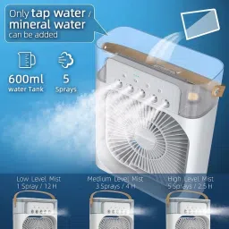 Exxelo 15 Year Warranty Mini-cooler-for room-cooling-mini-cooler-ac-portable-air-conditioners-for Home-Office-Artic-Cooler-3-In-1-Conditioner-Humidifier-Purifier-Mini-Disposable underpads_Multicolor image 4