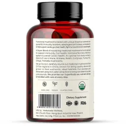 Rooted Mushroom Complex - 7 Mushrooms blend for Heart, Liver, Gut, Energy & Immunity (120 Veg Caps, 500 mg) |USDA organic, > 30% Beta Glucans Pack of - 2 image 2