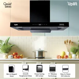 Uplift 90 cm BLDC 1650 m3/hr Filterless Autoclean Silent Kitchen Chimney with 10 Yr Warranty (Heaven 90, BLDC Motor, 9 Speed Motion Sensor & Touch Control, T Shape, Made in India) image 2