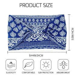 etonia Headbands for Women, Non-Slip, Premium Stretchy Bohemian Head Bands Hair Accessories,Wear for Yoga, Fashion, Working Out, Travel or Running,2 Pack image 1