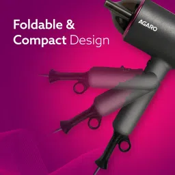 AGARO HD-1214 Premium Hair Dryer with 1400 Watts Motor, 3 Temperature Settings & Cool Shot Button- Black image 4