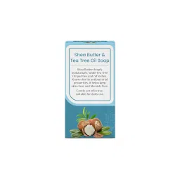 Sri Sri Tattva Shea Butter & Tea Tree Oil Soap | Mega Saver Pack of 4 (100g Each) | Moisturizing & Antibacterial Bathing Bar for Glowing & Healthy Skin | Grade 1 Soap for Daily Use image 3