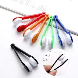 JEXTIC Eye Glass Cleaner, Premium Microfiber Portable Eyeglass Spectacles Sunglass Lens Brush Clip Specs Cleaning Tool With Key Hole Cloth Handle Reading Glasses with Keyring (4) image 2