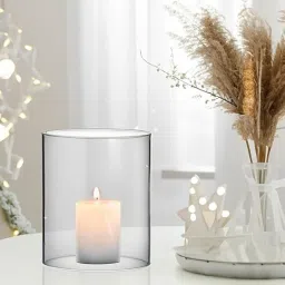 Akhand Diya Glass Cover Only - Small Size Borosilicate Oil Lamp Glass Cover Without Diya (3 X 2.5 INCH) image 2