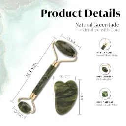 RarePicks Natural Green Jade Roller & Gua Sha Set | Anti-Aging Facial Massager Tool for Face, Neck, and Eyes | Reduces Wrinkles, Promotes Relaxation, and Enhances Skin Care image 1